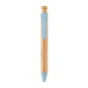 Bolígrafo de bambú con clip de color barato Color Azul