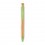 Bolígrafo de bambú con clip de color merchandising Color Verde
