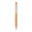 Bolígrafo de bambú con clip de color para empresas Color Beige