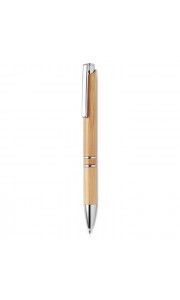 Bolígrafos de bambú personalizados con pulsador de aluminio