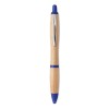 Bolígrafo ecológico de bambú y ABS económico Color Azul Royal