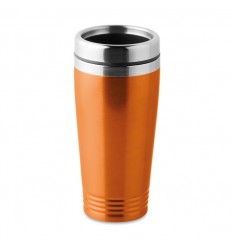 Taza inoxidable con tapa 400ml publicitaria Color Naranja