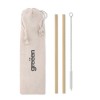Set de pajitas de bambú con cepillo limpiador personalizado