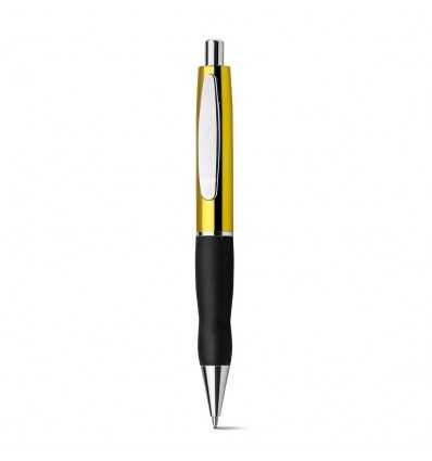 Bolígrafo antideslizante con clip de metal merchandising Color Amarillo