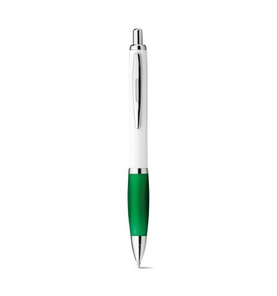 Bolígrafo con agarre de goma y clip de metal para publicidad Color Verde