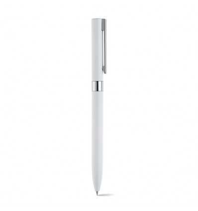 Bolígrafo de aluminio con clip Claris personalizado Color Blanco