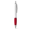 Bolígrafo con clip de metal y puntera de color merchandising Color Rojo