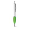 Bolígrafo con clip de metal y puntera de color con logo Color Verde claro