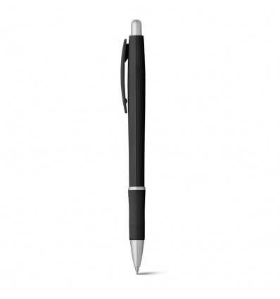 Bolígrafo de plástico con goma antideslizante personalizado Color Negro