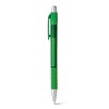 Bolígrafo antideslizante con cuerpo transparente merchandising Color Verde