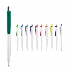 Bolígrafo de plástico con clip de color publicitario