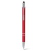 Bolígrafo aluminio de colores con puntero táctil barato Color Rojo