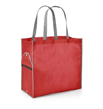 Bolsa plegable no tejida con asas personalizada Color Rojo