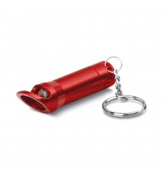 Linterna LED de metal con llavero y abridor personalizado Color Rojo