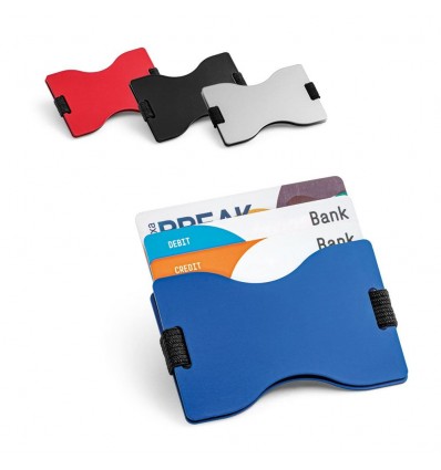 Portatarjetas RFID de aluminio con correa elástica publicitario