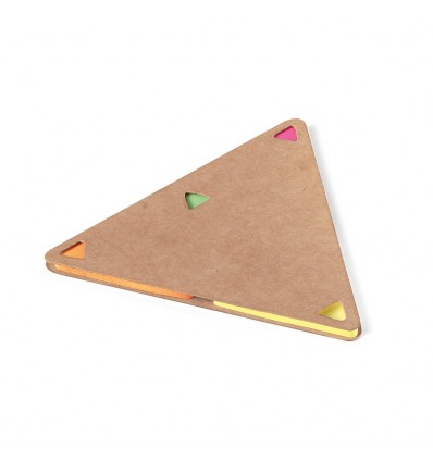 Bloc de cartón con post-its triangulares promocional Color Natural