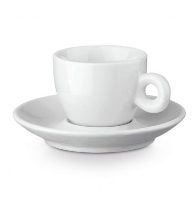 Taza de té con plato de porcelana 100 ml personalizada Color Blanco