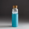 Botella cristal con tapa bambú y funda silicona 600 ml para publicidad