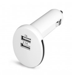 Adaptador con 2 salidas USB para coche personalizado Color Blanco