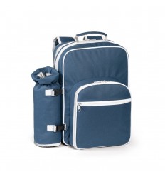 Mochila térmica con accesorios para pícnic personalizada Color Azul
