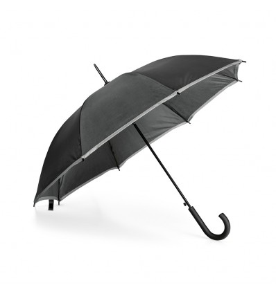 Paraguas de poliéster con ribete reflectante barato Color Negro