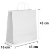 Bolsa de Papel Blanca con asa rizada de 45x16x48 cm personalizada