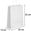 Bolsa de Papel Blanca con asa rizada de 25x15x32 cm personalizada