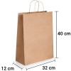 Bolsa de papel kraft marrón con asa rizada de 32x12x40 cm personalizada