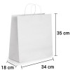 Bolsa de Papel Blanca con asa rizada de 34x18x35 cm personalizada