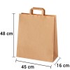 Bolsa de papel kraft marrón con asa plana de 45x16x48 cm personalizada