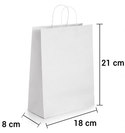Bolsas papel kraft con asa rizada 18+8x24 cm - Comercial Cuesta