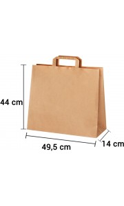 Bolsa de papel kraft marrón con asa plana de 49,5x14x44 cm
