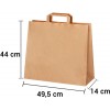 Bolsa de papel kraft marrón con asa plana de 49,5x14x44 cm personalizada