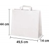 Bolsa de papel blanco con asa plana de 49,5x14x44 cm personalizada