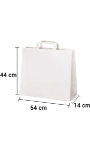 Bolsa de papel blanco con asa plana de 54x14x44 cm