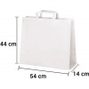 Bolsa de papel blanco con asa plana de 54x14x44 cm personalizada