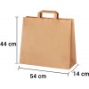 Bolsa de papel kraft marrón con asa plana de 54x14x44 cm personalizada