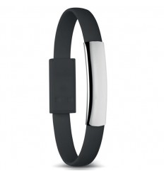 Pulsera Promocional con Cable Micro USB personalizado Color Negro
