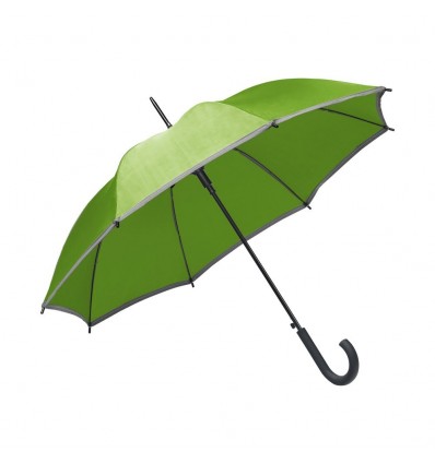 Paraguas de poliéster con ribete reflectante para regalar Color Verde Claro