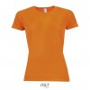 Camiseta mujer transpirable para deporte Sol's Sporty 140 promocional Color Naranja Neón Vista Frontal