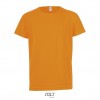 Camiseta niño transpirable para deporte Sol's Sporty 140 publicitaria Color Naranja Neón Vista Frontal