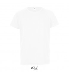 Camiseta blanca niño transpirable para deporte Sol's Sporty 140 publicitaria Color Blanco Vista Frontal