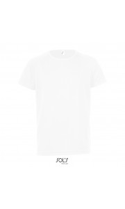 Camiseta blanca niño transpirable para deporte Sol's Sporty 140