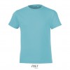 Camiseta para niños 100% algodón Sol's Regent Fit 150 publicitaria Color Azul Atolón Vista Frontal