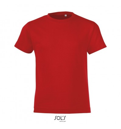 Camiseta para niños 100% algodón Sol's Regent Fit 150 para publicidad Color Rojo Vista Frontal