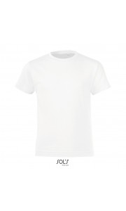 Camiseta blanca para niños 100% algodón Sol's Regent Fit 150