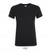 Camiseta entallada para mujer manga corta Sol's Regent 150 económica Color Negro Profundo Vista Frontal