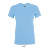 Camiseta entallada para mujer manga corta Sol's Regent 150 para campañas publicitarias Color Azul Cielo Vista Frontal