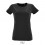 Camiseta de mujer 100% algodón Sol's Regent Fit 150 publicitaria Color Negro Profundo Vista Frontal