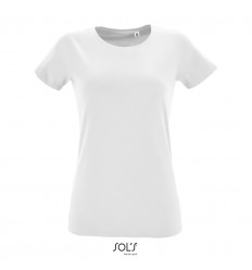 Camiseta blanca de mujer 100% algodón Sol's Regent Fit 150 para empresas Color Blanco Vista Frontal